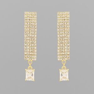 Mesh Drop Crystal Earrings